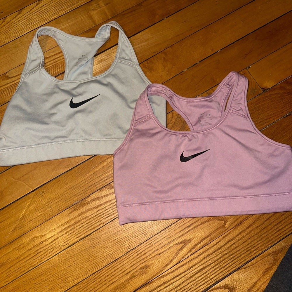 Nike Racerback Sports Bras in Pink and White
